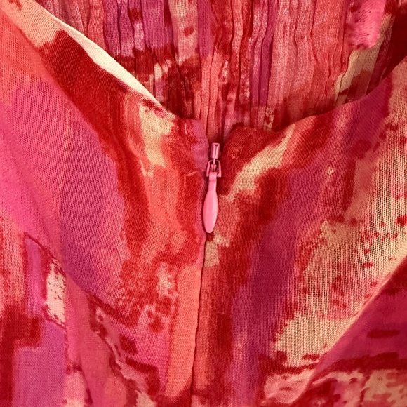 ba&sh Teoli open tie back patterned Midi Dress Pink 45110 - Picture 11 of 16